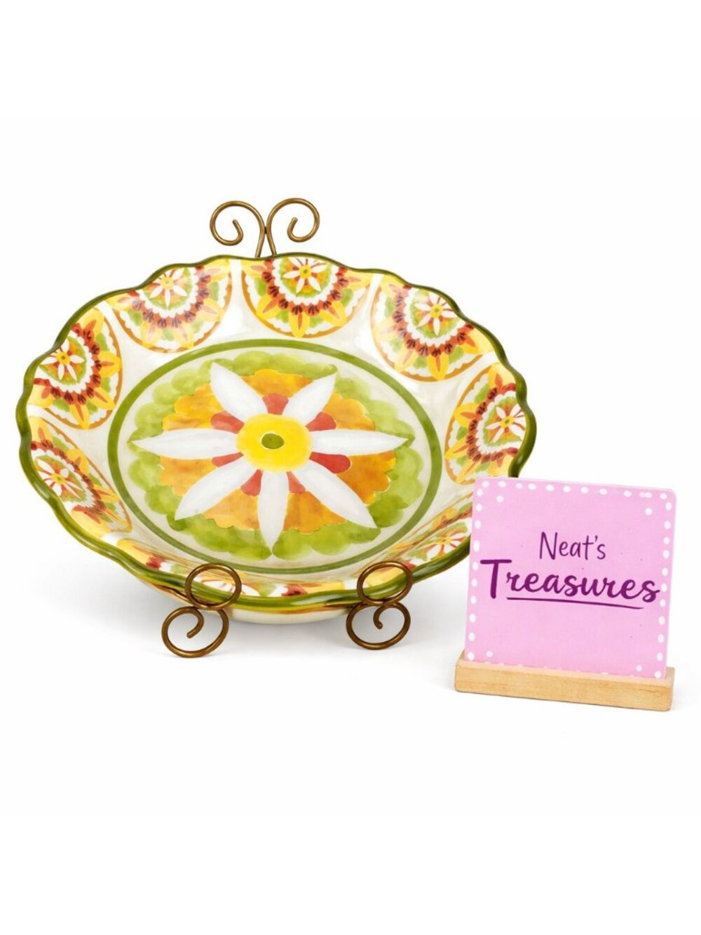 CYNTHIA ROWLEY NY  Colorful Summer Fun Floral Melamine Large Serving 14" Bowl